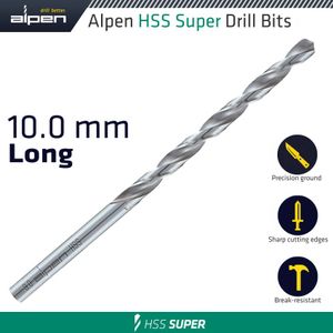 Hss Super Drill Bit Long 10 X 184mm Pouch