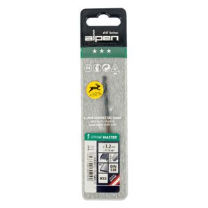 Hss Sprint Master 3.2mm X3 Sleeved Din338 ALPEN Drill Bit