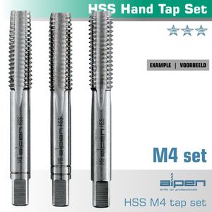 Hand Tap Set In Pouch M4 Hss 0.7mm Pitch