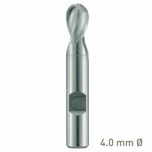 MAYKESTAG HSS-Co8 Slot End Mill With Radius 4mm Short Series 2 Flute Centre Cutting
