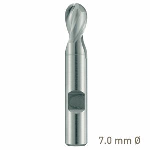 MAYKESTAG HSS-Co8 Slot End Mill With Radius 7mm Short Series 2 Flute Centre Cutting