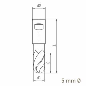 MAYKESTAG ALUNIT HSS-Co8 Slot End Mill With Radius 5mm Short Series