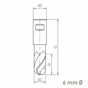 MAYKESTAG ALUNIT HSS-Co8 slot end mill with radius 6mm short series