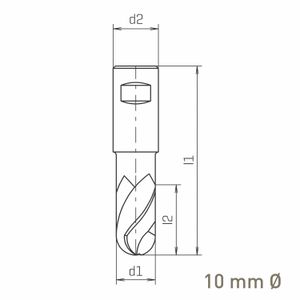 MAYKESTAG ALUNIT HSS-Co8 ball nose end mill 10mm short series</h3>
