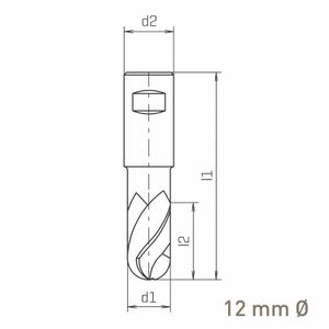 MAYKESTAG ALUNIT HSS-Co8 slot end mill with radius 12mm short series