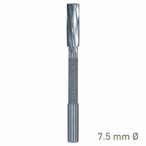MAYKESTAG Solid Carbide NC Machine Reamer 7.5mm Left Hand Spiral H7 Form B
