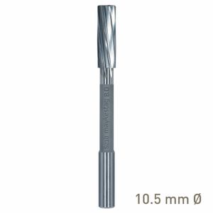 MAYKESTAG Solid Carbide NC Machine Reamer 10.5mm Left Hand Spiral H7 Form B