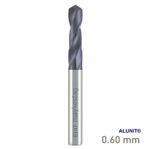 MAYKESTAG Solid Carbide Stub Drill 0.6mm Short Series DIN 6539 ALUNIT