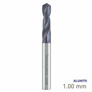 MAYKESTAG Solid Carbide Stub Drill 1mm Short Series DIN 6539 ALUNIT