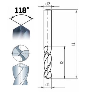 MAYKESTAG Solid Carbide Stub Drill 2.9mm Short Series DIN 6539 ALUNIT
