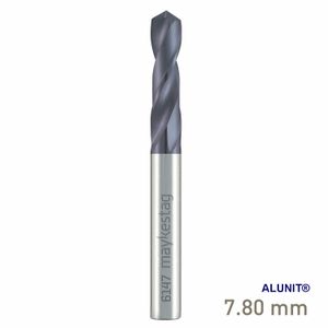 MAYKESTAG Solid Carbide Stub Drill 7.8mm Short Series DIN 6539 ALUNIT