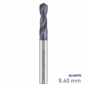 MAYKESTAG Solid Carbide Stub Drill 8.6mm Short Series DIN 6539 ALUNIT