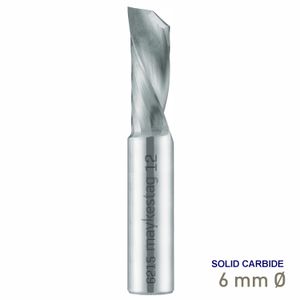 MAYKESTAG Solid Carbide 1-Flute End Mill Aluminium & Plastics 6.00mm Type W Left-Hand Spiral