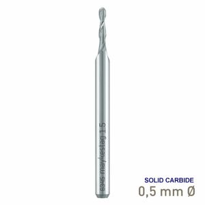 MAYKESTAG Solid Carbide Mini Ball Nose End Mill 0.50mm R0.25 Z2 Reinforced Shank