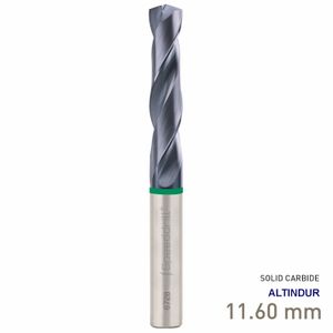 MAYKESTAG Speeddrill+ Universal Solid Carbide Stub Drill ALTINDUR 11.60mm DIN 6537K 3xD