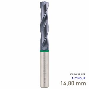 MAYKESTAG Speeddrill+ Universal Solid Carbide Stub Drill ALTINDUR 14.80mm DIN 6537K 3xD