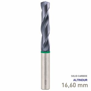 MAYKESTAG Speeddrill+ Universal Solid Carbide Stub Drill ALTINDUR 16.60mm DIN 6537K 3xD