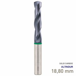 MAYKESTAG Speeddrill+ Universal Solid Carbide Stub Drill ALTINDUR 18.80mm DIN 6537K 3xD