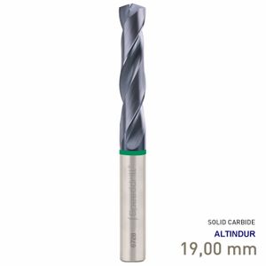 MAYKESTAG Speeddrill+ Universal Solid Carbide Stub Drill ALTINDUR 19.00mm DIN 6537K 3xD