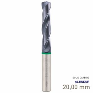 MAYKESTAG Speeddrill+ Universal Solid Carbide Stub Drill ALTINDUR 20.00mm DIN 6537K 3xD