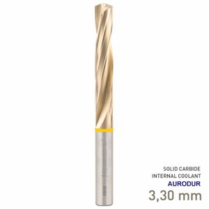 MAYKESTAG Speeddrill+ Aluminium VHM Solid Carbide Drill 3.3mm DIN 6537L 5xD AURODUR