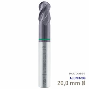 MAYKESTAG Speedcut Universal Solid Carbide Ballnose End Mill 20.00mm R10 Z4 ALUNIT-S