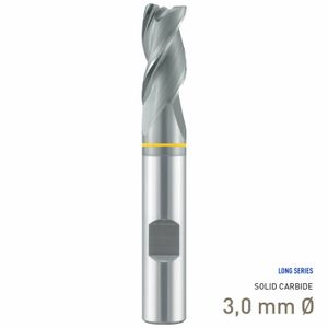 MAYKESTAG Speedcut-Aluminium Solid Carbide End Mill 3mm Long Series Neck 3 Flute