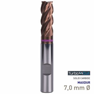 MAYKESTAG Turbo-Cut Allround Solid Carbide End Mill 7mm Long Series 4 Flute