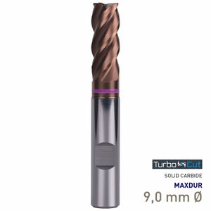 MAYKESTAG Turbo-Cut Allround Solid Carbide End Mill 9mm Long Series 4 Flute
