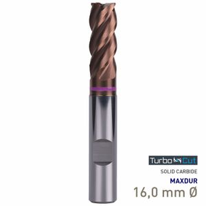 MAYKESTAG Turbo-Cut Allround Solid Carbide End Mill 16mm Long Series 4 Flute