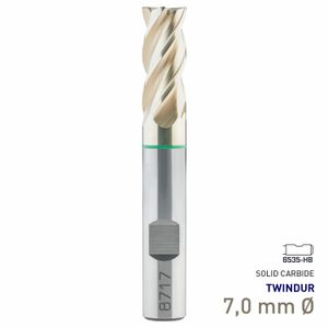 MAYKESTAG Speedcut 4.0 Universal HPC Solid Carbide End Mill 7mm Long Series 4 Flute TWINDUR