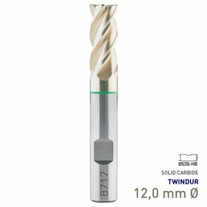 MAYKESTAG Speedcut 4.0 Universal HPC Solid Carbide End Mill 12mm Long Series 4 Flute TWINDUR