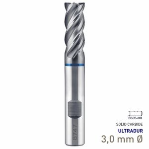 MAYKESTAG Speedcut 4.0-Inox ULTRADUR HPC Solid Carbide End Mill 3mm Long Series 4 Flute