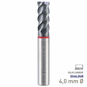 MAYKESTAG Speedcut 4.0 Ultra Hard Steel 50-65 HRC DUALDUR HPC End Mill 4mm Long Series 4 Flute
