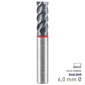 MAYKESTAG Speedcut 4.0 Ultra Hard Steel 50-65 HRC DUALDUR HPC End Mill 6mm Long Series 4 Flute