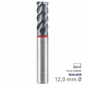 MAYKESTAG Speedcut 4.0 Ultra Hard Steel 50-65 HRC DUALDUR HPC End Mill 12mm Long Series 4 Flute