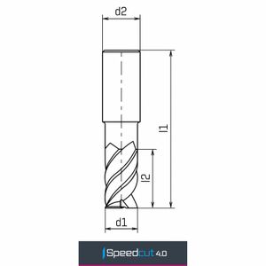 MAYKESTAG Speedcut 4.0 Ultra Hard Steel 50-65 HRC DUALDUR HPC End Mill 12mm Long Series 4 Flute