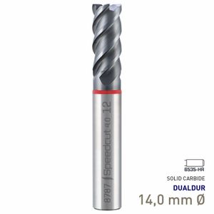MAYKESTAG Speedcut 4.0 Ultra Hard Steel 50-65 HRC DUALDUR HPC End Mill 14mm Long Series 4 Flute