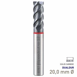 MAYKESTAG Speedcut 4.0 Ultra Hard Steel 50-65 HRC DUALDUR HPC End Mill 20mm Long Series 4 Flute