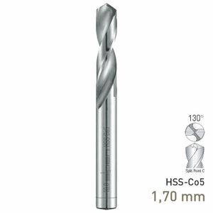 MAYKESTAG HSS-Co5 Stub Drill 1.7mm Extra Short Series DIN 1897 PZ