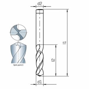 MAYKESTAG HSS-Co5 Stub Drill 2.8mm Extra Short Series DIN 1897 PZ