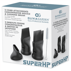 Olivia Garden SuperHP Comb Attachments & Cleaning Brush