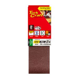 Sanding Belt 75 X 533mm 120grit 2/pack