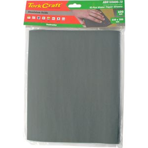 Water Paper 230 X 280mm 600 Grit Wet & Dry 10 Per Pack Std