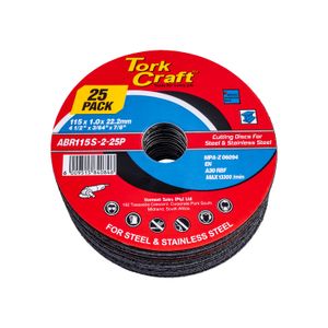 Cutting Disc Steel & Ss 115 X 1.0 X 22.2 Mm 25 Pack