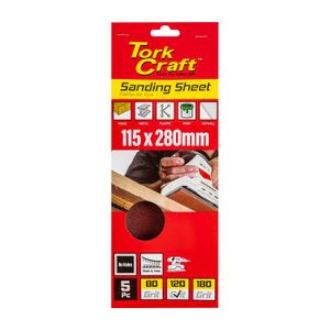 Sanding Sheet Orb 115 X 280mm 120gr Plain No Holes 5/pk