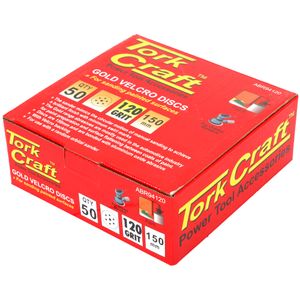 Gold Disc (50 Pieces) 120 Grit 150mm X 6+1 Holes Hook And Loop