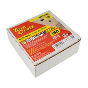 Gold Disc (50 Pieces) 150 Grit 150mm X 6+1 Holes Hook And Loop