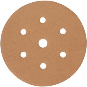 Gold Disc (50 Pieces) 180 Grit 150mm X 6+1 Holes Hook And Loop