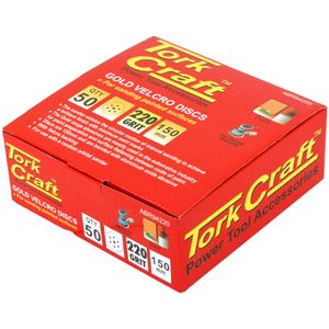 Gold Disc (50 Pieces) 220 Grit 150mm X 6+1 Holes Hook And Loop